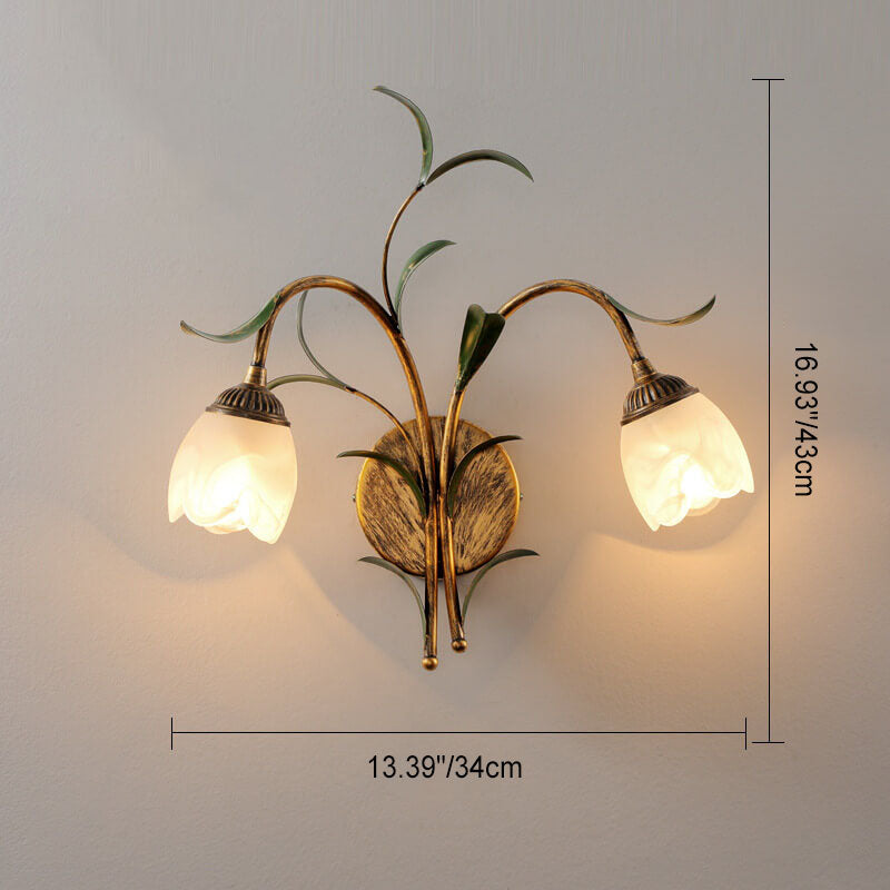 Modern Minimalist Art Glass Flower 1/2-Light Wall Sconce