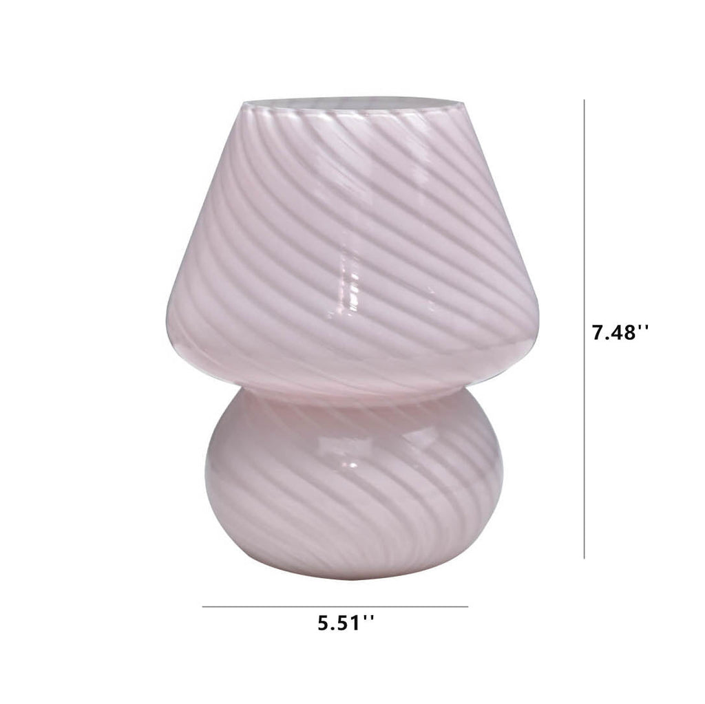 Retro Creative Glass Mushroom 1-Light LED Night Table Lamp