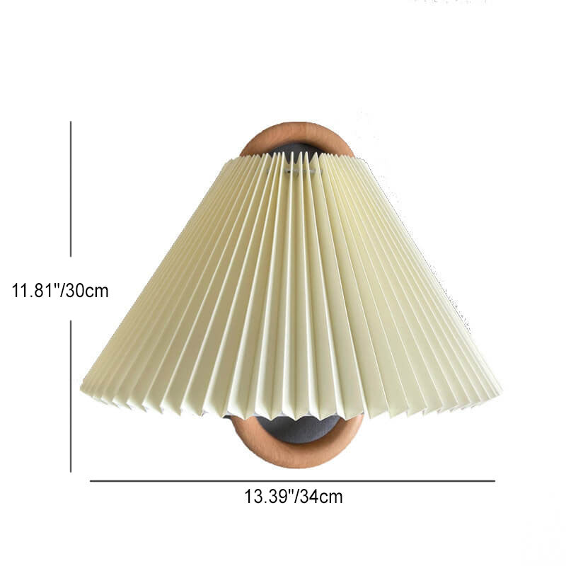 Modern Solid Wood Pleated Semi-Circle Wall Sconce