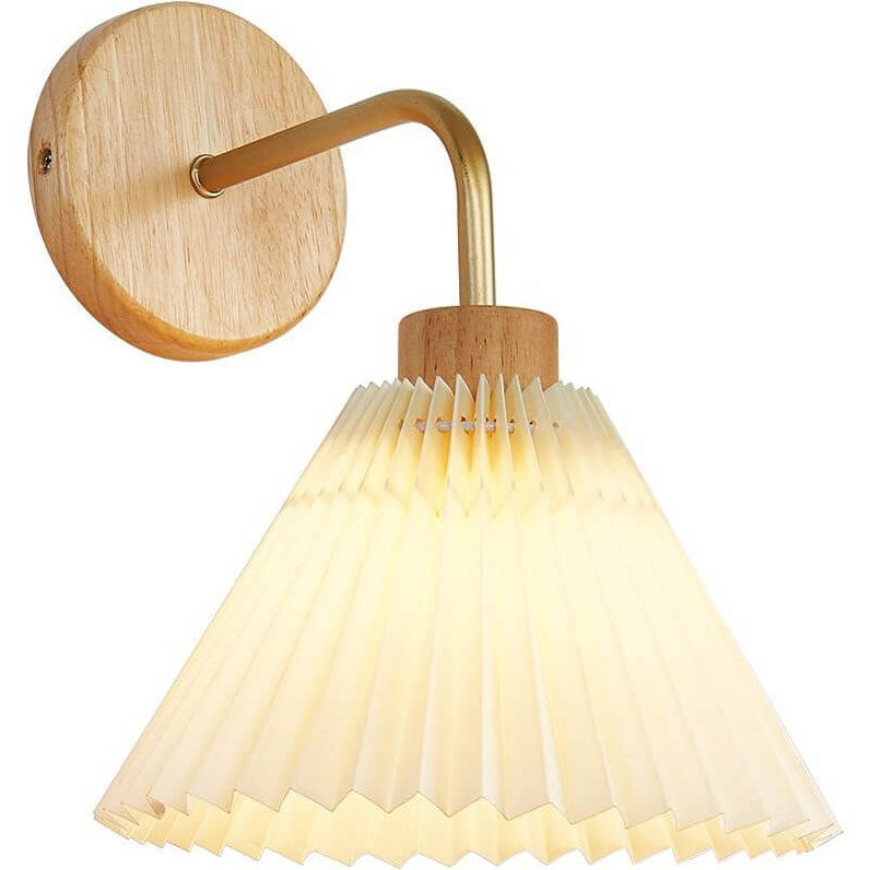 Modern Minimalist Pleated Umbrella Shade 1-Light Wall Sconce