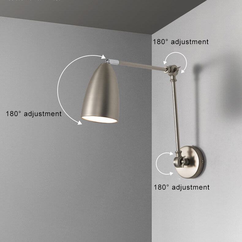 Retro Industrial Swing Arm Rotating Retractable Wall Sconce