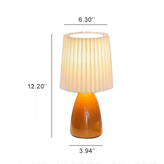 Nordic Vintage Table Lamp with Pleated Shade and Table Lamp