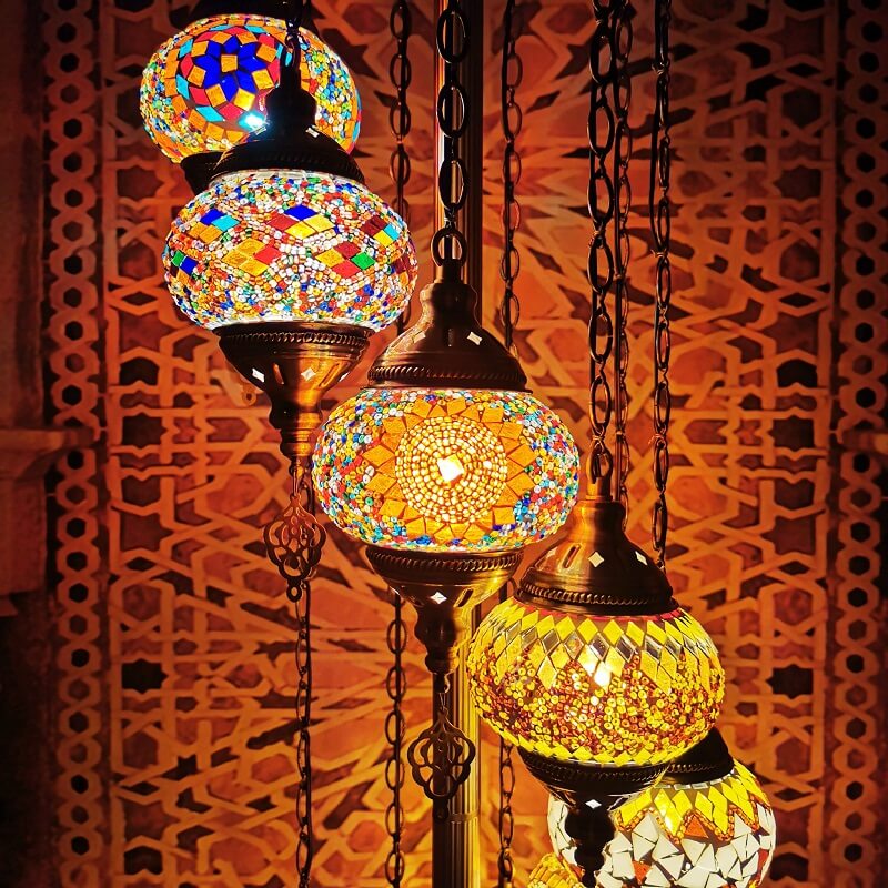 Vintage Multicolor 9-Light Floor Lamp