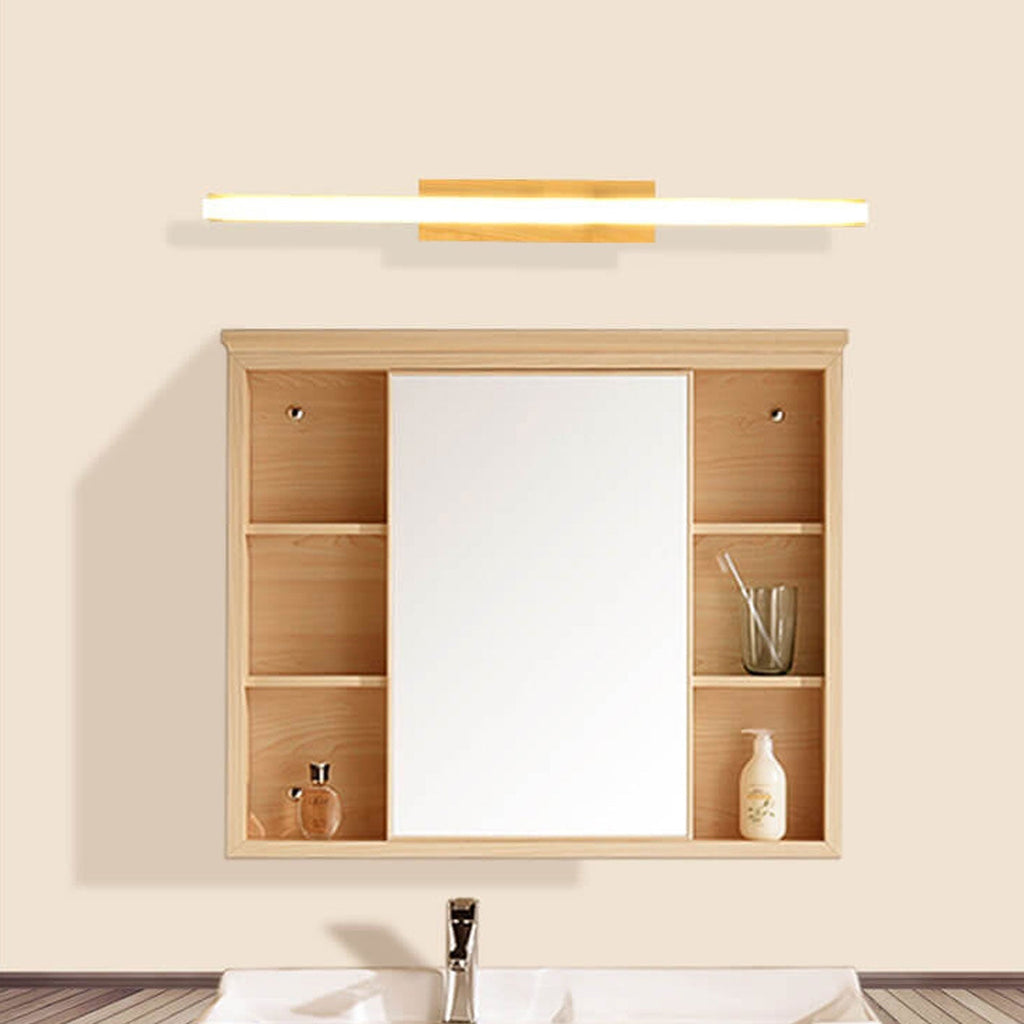 Nordic Minimalist Log Strip Vanity Light LED Wall Sconce