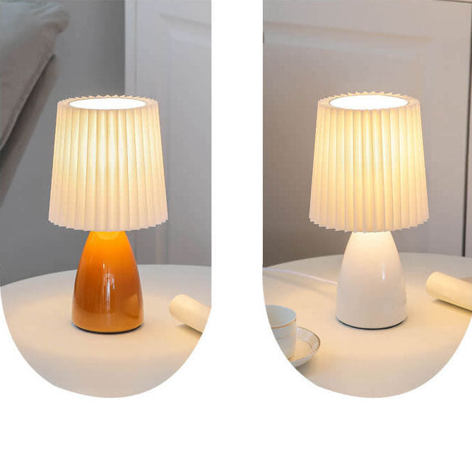 Nordic Vintage Table Lamp with Pleated Shade and Table Lamp