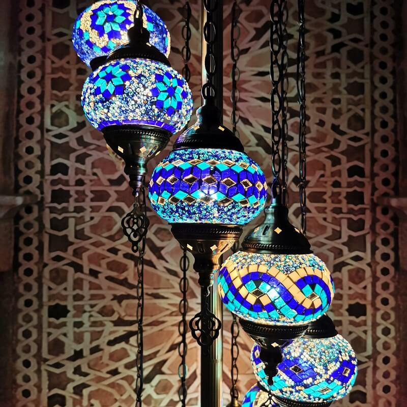 Vintage Multicolor 9-Light Floor Lamp