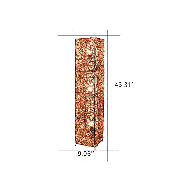 Sleek Modern Bamboo 3-Light Floor Lamp