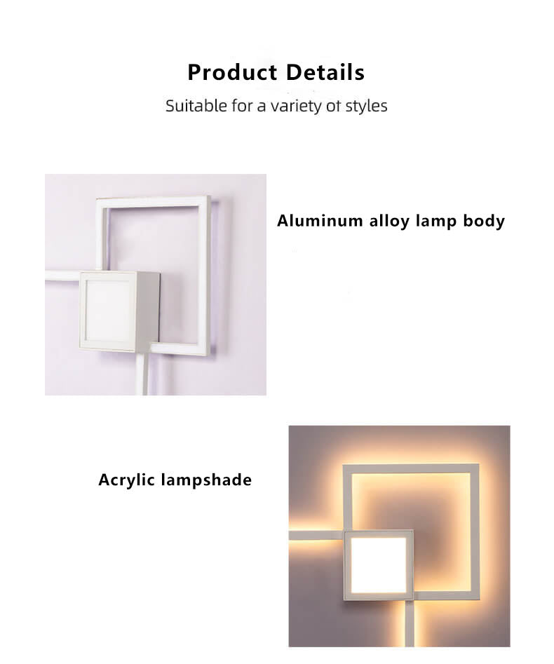 Minimalist Square Combination LED Iron Wall Sconce