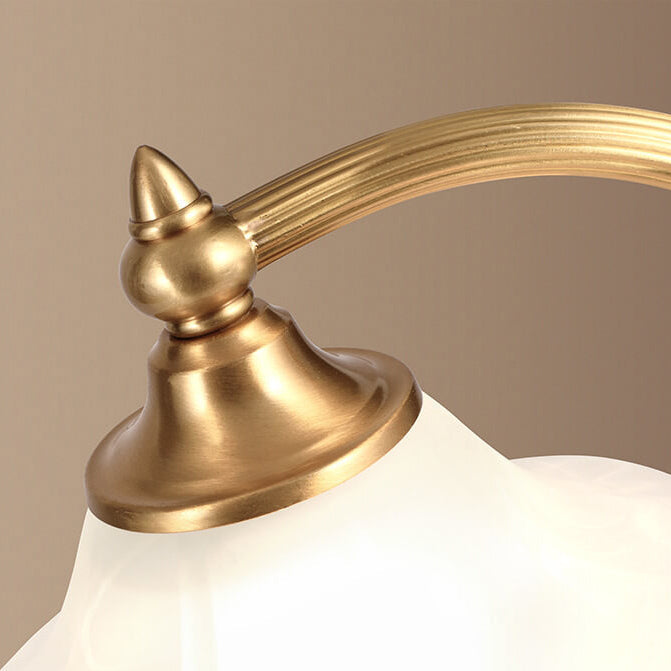Elegant Vintage Round Copper Glass Petal Shade Table Lamp
