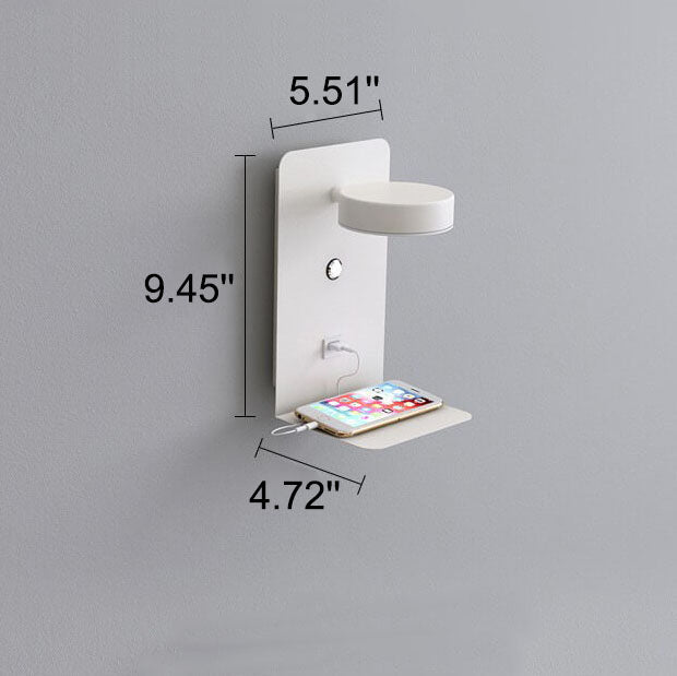 Modern Iron Square LED USB Rechargeable Wall Sconce