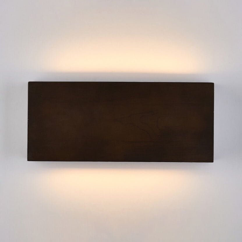 Japanese Wabi-Sabi Log Wood Rectangular LED Wall Sconce