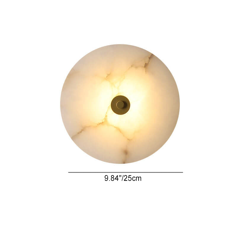Contemporary Luxury Round Marble Iron LED Wall Sconce