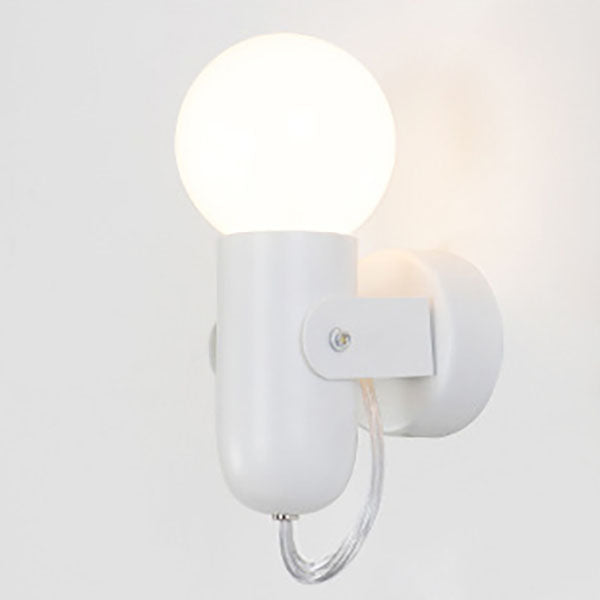 Nordic Creative Solid Color Round Head 1-Light Wall Sconce