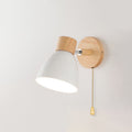 Modern Minimalist Macaron Iron Wood Wall Sconce