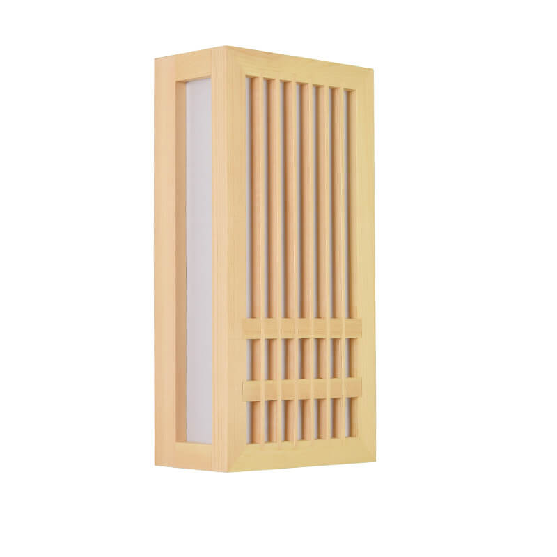Modern Minimalist Solid Wood Acrylic Rectangular Wall Sconce