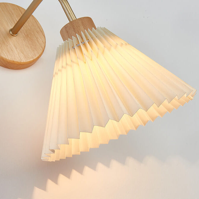 Modern Minimalist Pleated Umbrella Shade 1-Light Wall Sconce