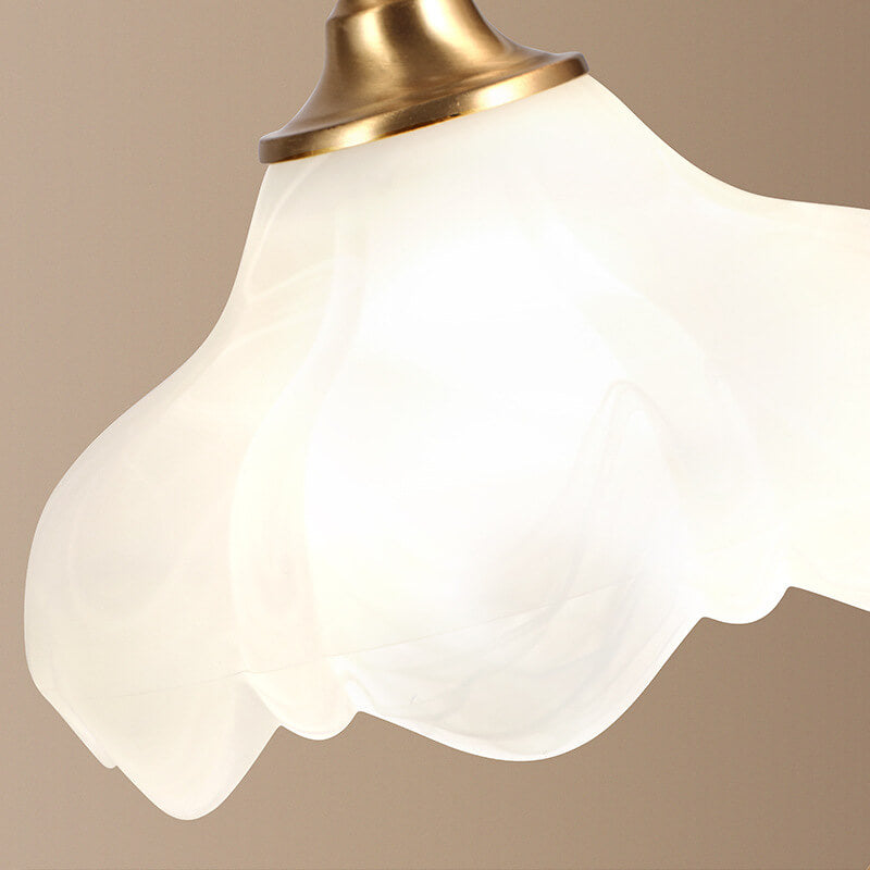 Elegant Vintage Round Copper Glass Petal Shade Table Lamp