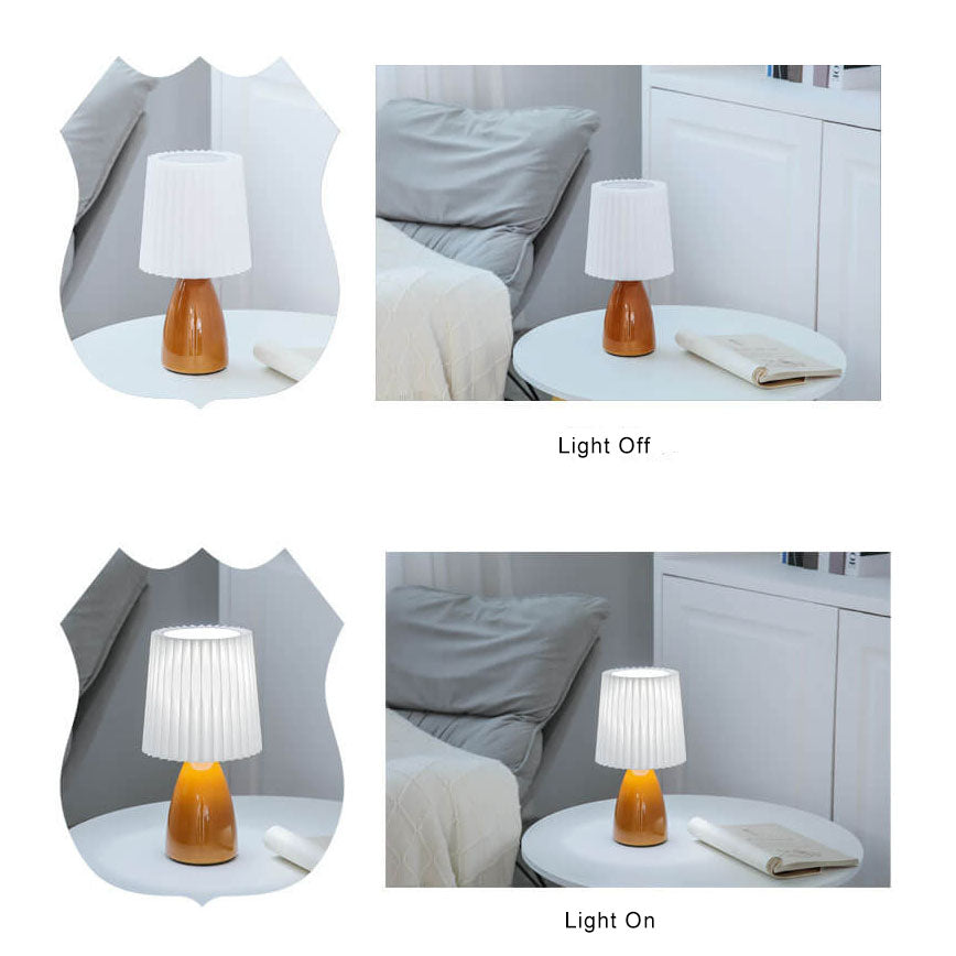 Nordic Vintage Table Lamp with Pleated Shade and Table Lamp