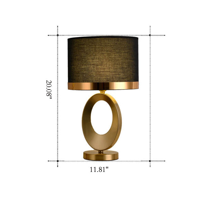 Modern Fabric Ring-Base 1-Light Table Lamp