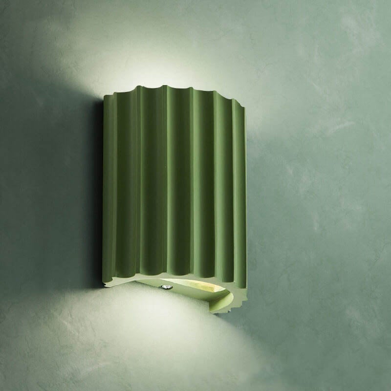 Macaron Resin Striped Half Cylinder 1-Light Wall Sconce