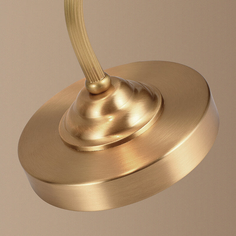 Elegant Vintage Round Copper Glass Petal Shade Table Lamp