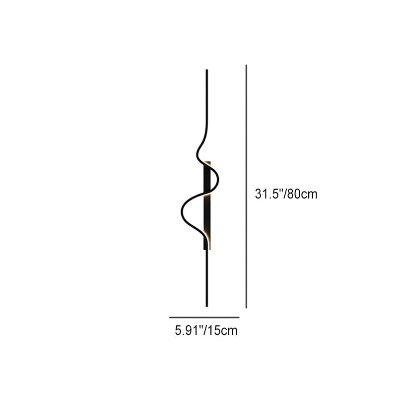 Modern Minimalist Long Wave Design Aluminum LED Wall Sconce