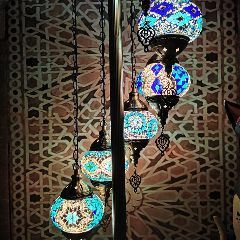 Vintage Multicolor 9-Light Floor Lamp