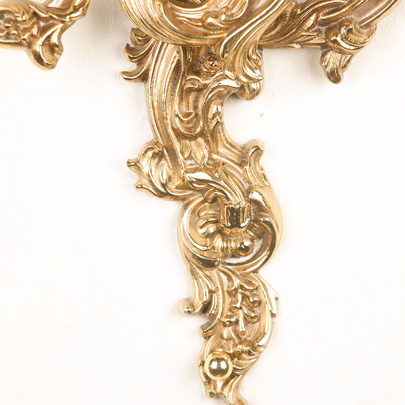 French Vintage Brass Candle 2/3 Light Wall Sconce