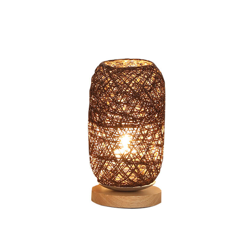 Creative Twine Rattan Ball LED Dimmable Table Lamp