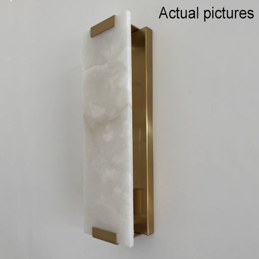 Nordic Light Luxury Copper Marble Strip Design Wall Sconce