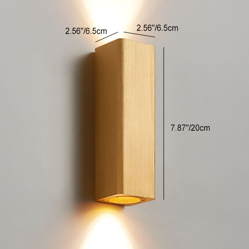 Nordic Minimalist Brushed Aluminum Rectangular Wall Sconce