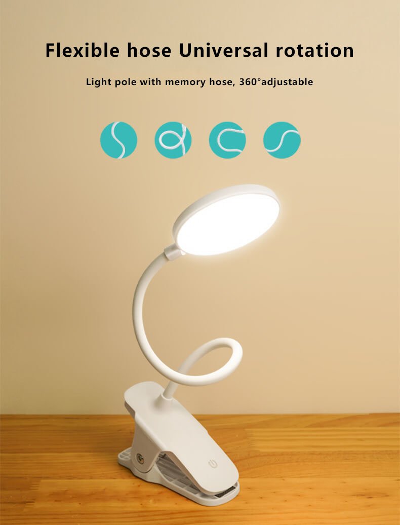 Simple LED Clip Desk Lamp Rechargeable Eye Desk Lamp