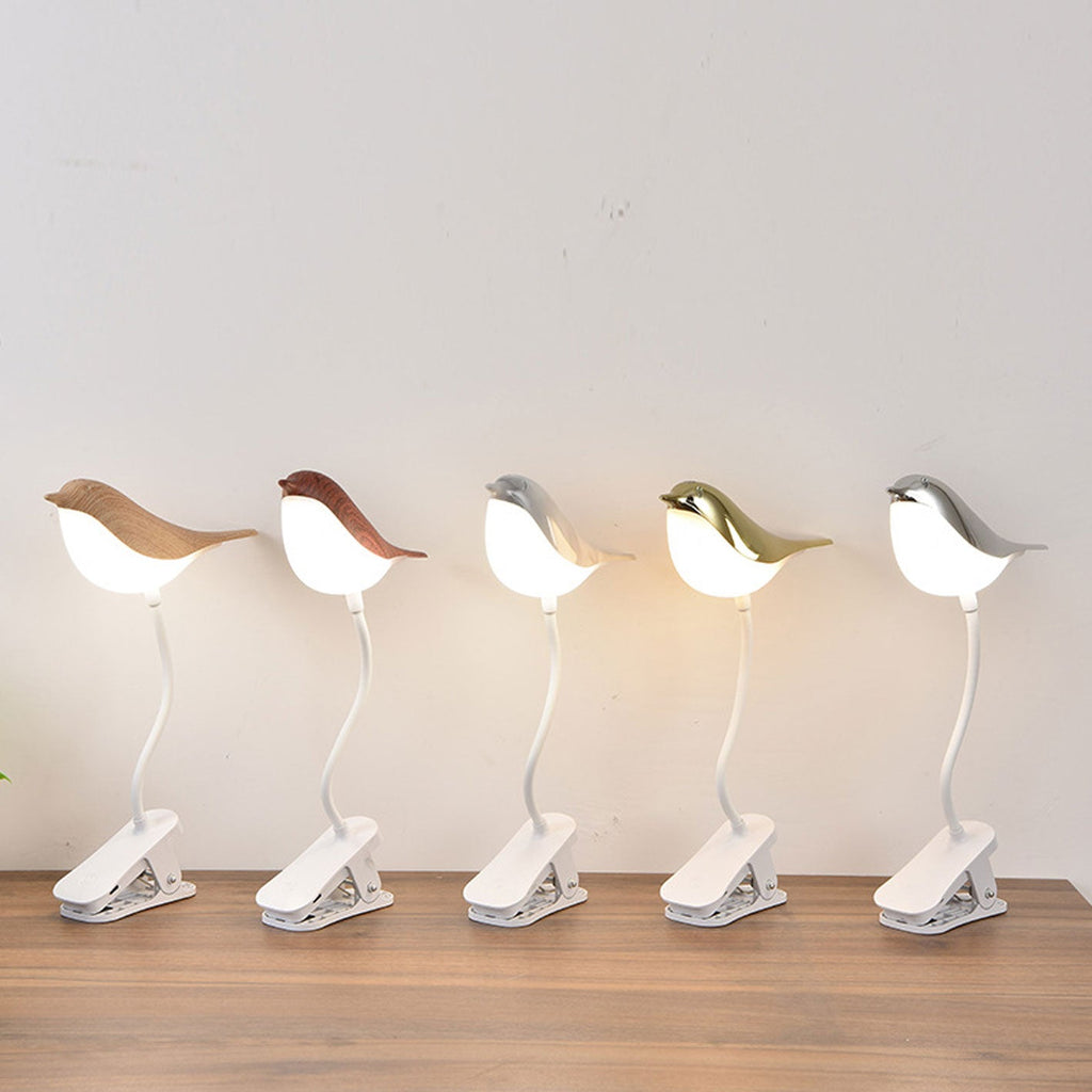 Nordic Creative Bird Clip USB Charging LED Night Table Lamp