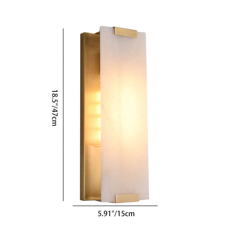 Nordic Light Luxury Copper Marble Strip Design Wall Sconce