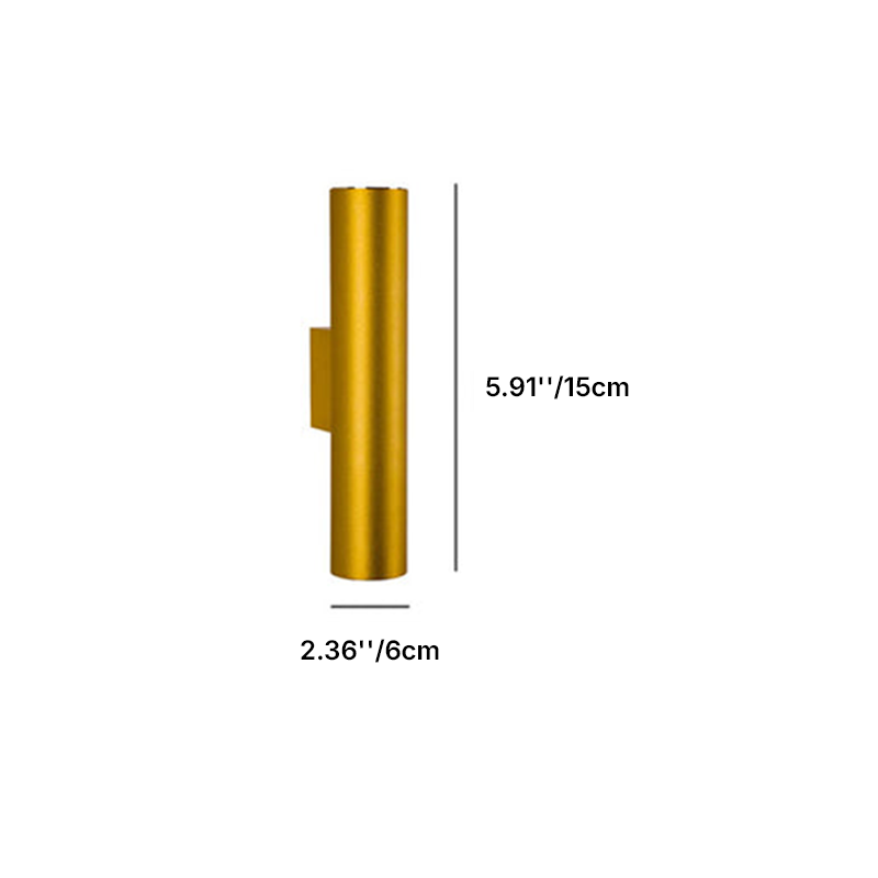 Modern Minimalist Round Aluminum Cylindrical Wall Sconce