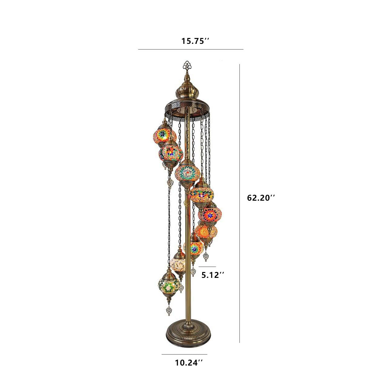 Vintage Multicolor 9-Light Floor Lamp