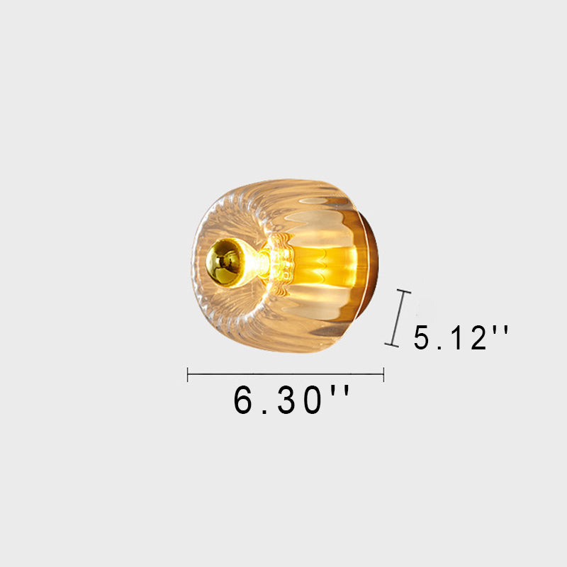 Modern Luxury Glass Sun Shape Full Copper Dual Wall Sconce