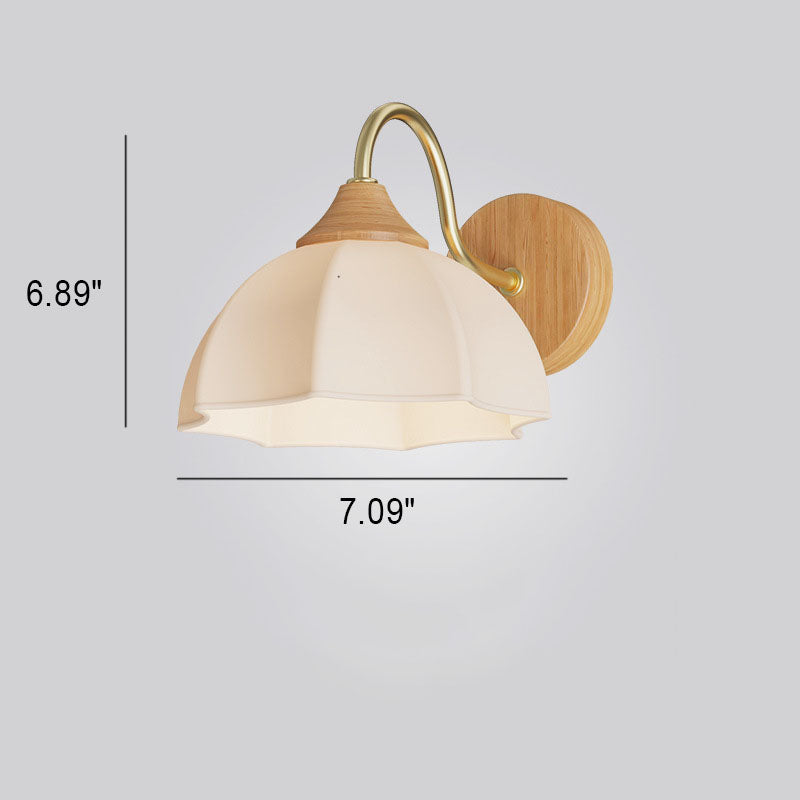 Contemporary Nordic Iron Glass Striped Round Log Wall Sconce