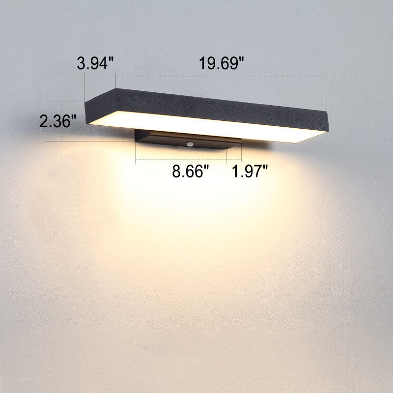Modern Minimalist Rectangular Flat LED Sensor Wall Sconce