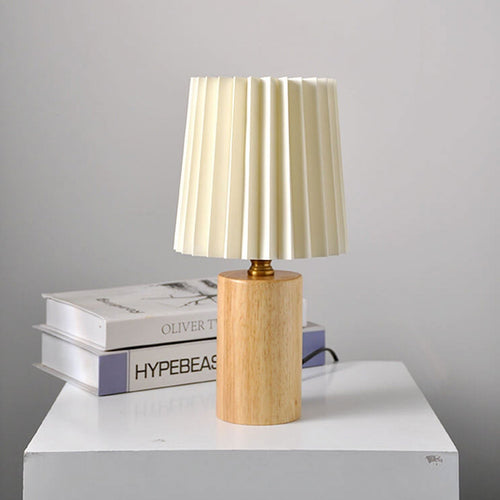 Elegant Vintage Korean Pleated Column Table Lamp Table Lamp