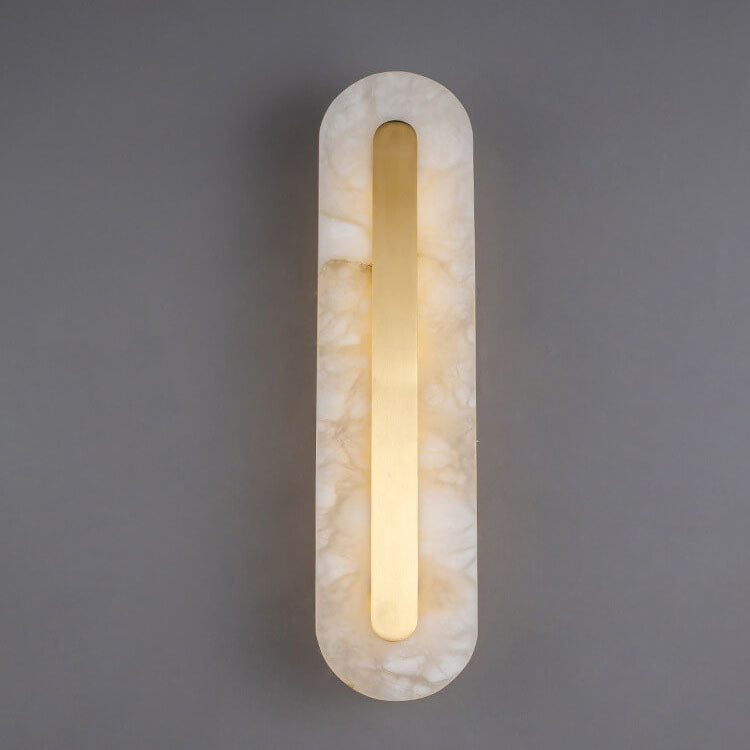 Light Luxury Brass Marble Oval Square LED Wall Sconce