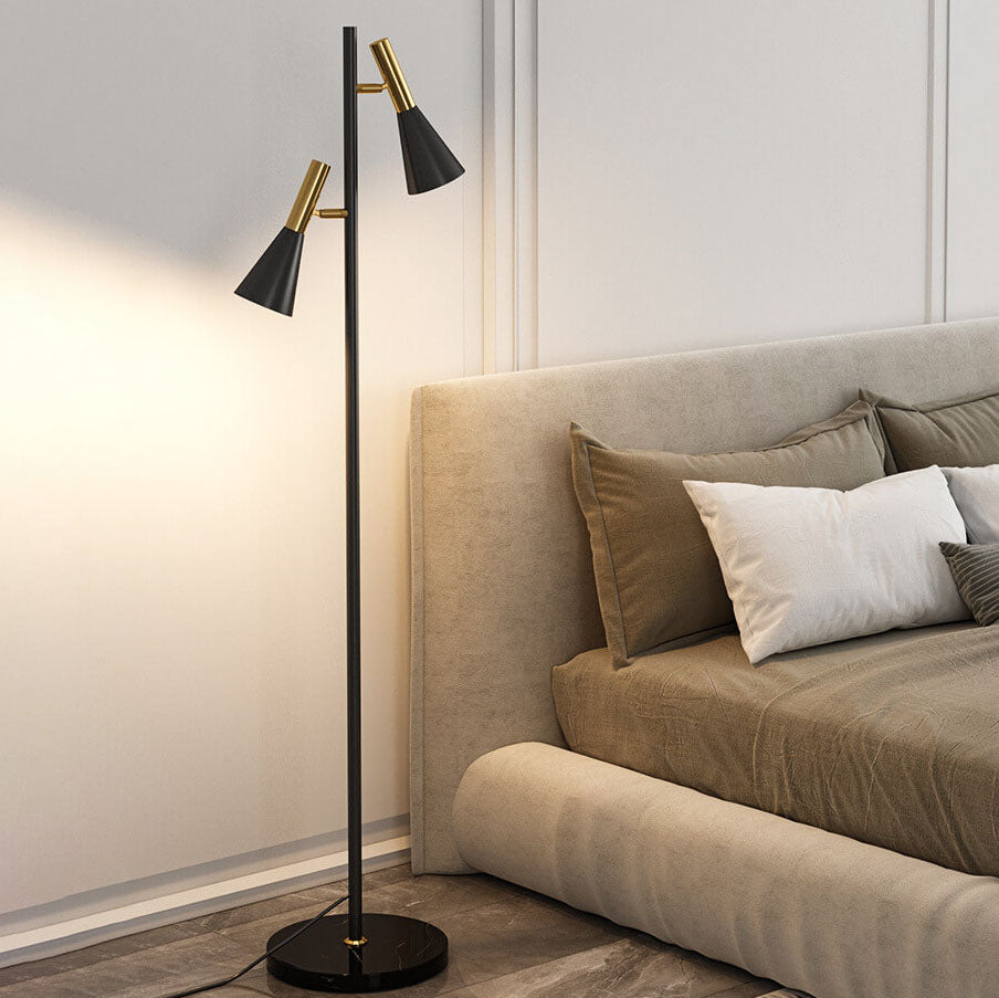 Modern Minimalist Gold 2-Light Floor Lamp