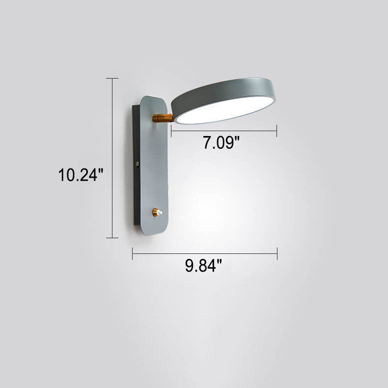Nordic Simple Round Rotatable Switch LED Reading Wall Sconce