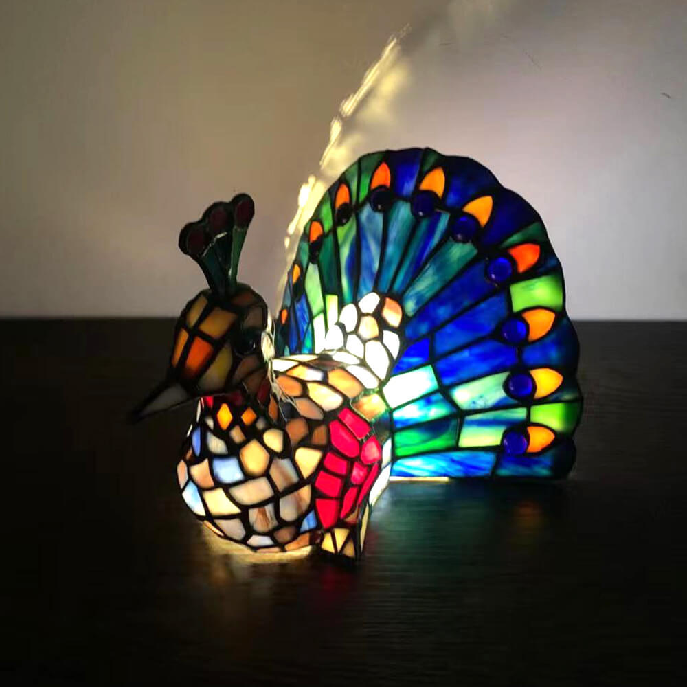 Tiffany Creative Animal Stained Glass 1-Light Table Lamp