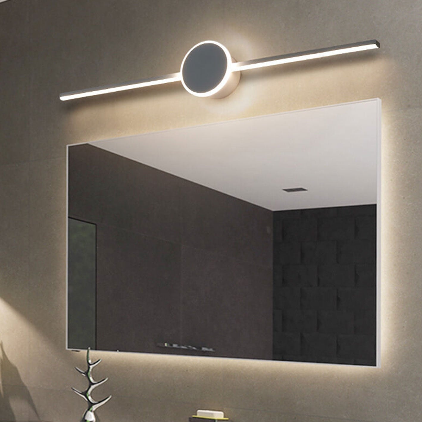 Nordic Minimalist Long Disc LED Bathroom Vanity Wall Sconce