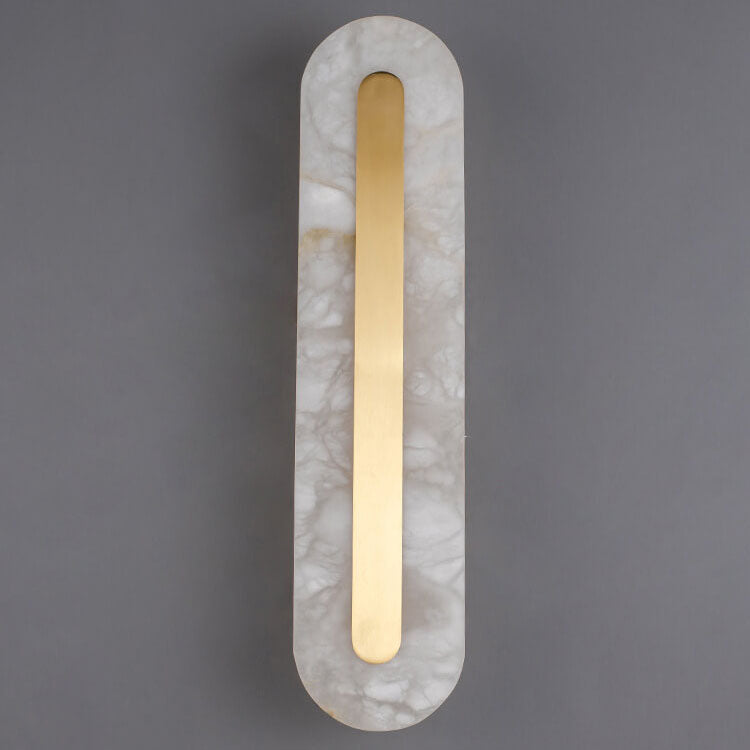 Light Luxury Brass Marble Oval Square LED Wall Sconce