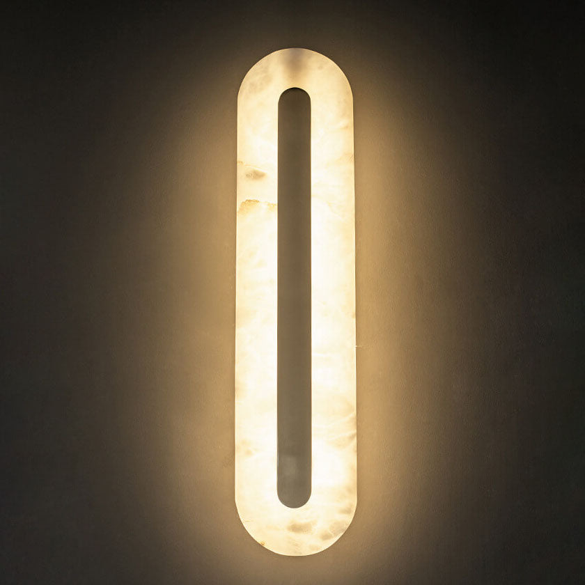 Light Luxury Brass Marble Oval Square LED Wall Sconce