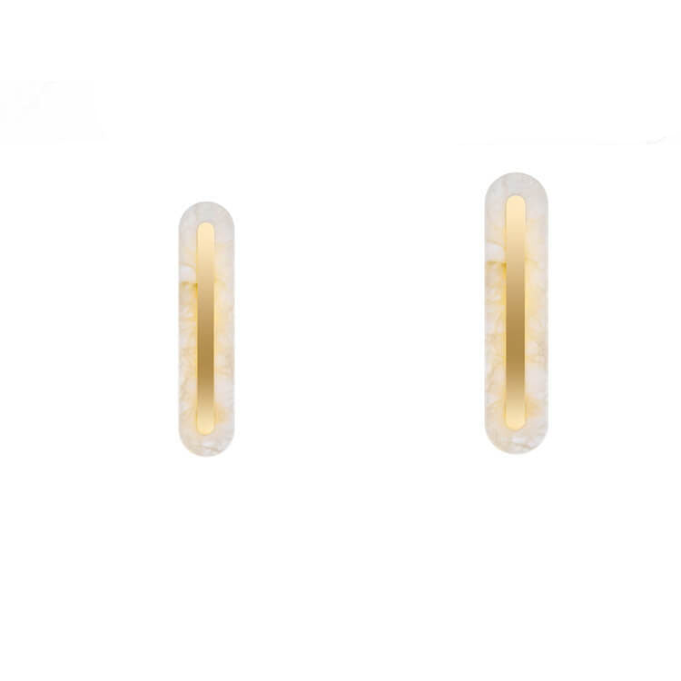 Light Luxury Brass Marble Oval Square LED Wall Sconce