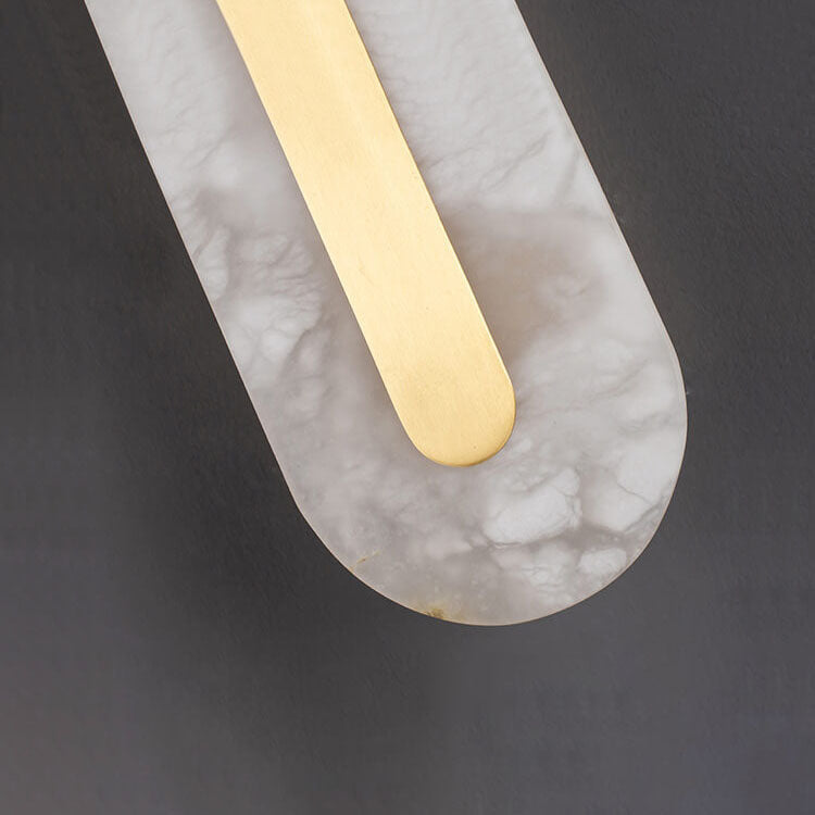 Light Luxury Brass Marble Oval Square LED Wall Sconce