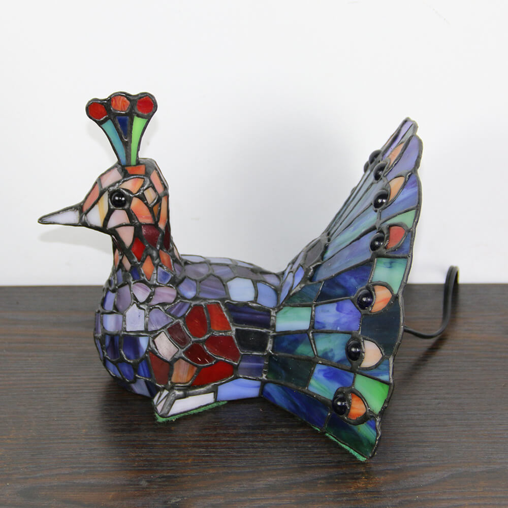 Tiffany Creative Animal Stained Glass 1-Light Table Lamp